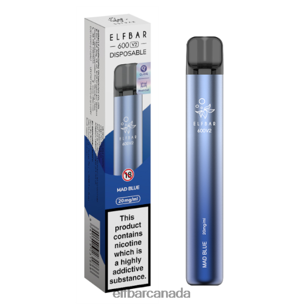 ELFBAR 600V2 Disposable Vape - 20mg Mad Blue 6R282H20